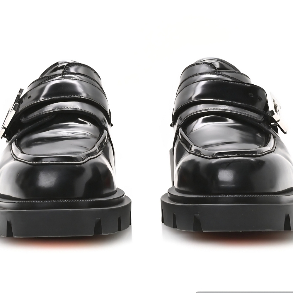 Christian Louboutin Black Calfskin Our Georges Men's Leather Loafers 44 - Picture 11 of 12